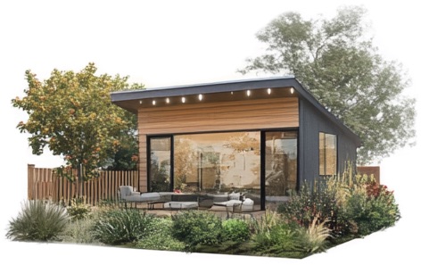 Modern kitchen and dining area inside a custom-built Accessory Dwelling Unit (ADU) by South Coast & Associates in Southeastern Massachusetts.